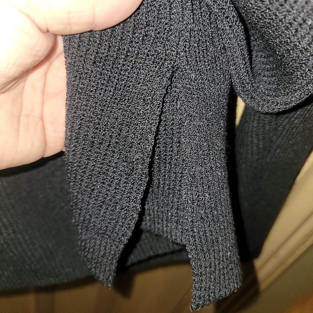 Misses Sz L Breada Horan Vintage Knit Gray Black Sweater - Picture 4 of 7